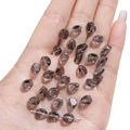 Smoky grey faceted oval glass beads for handmade jewelry making, size 7x8mm - 7x8mm / Transparent Gray 10 Pcs/Pack