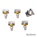 Zilveren T-letter bedeltjes met geel hart, 5 stuks 8x10mm DIY kralen voor sieraden - Letter T Stijl (BJI1200)