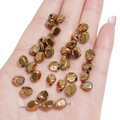 Flat irregular shiny gold glass beads for DIY bracelet and phone chain making - 7x8mm / Gold 10 Pcs/Pack