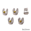 U-vormige legering letterkraal met gouden hart en zijgat voor DIY-sieraden maken - Letter U Stijl (BJI1200)