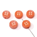Orange macaron acrylic button beads for DIY handmade jewelry and phone chains - Orange Round