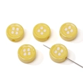 Yellow macaron acrylic button beads with four white dots for DIY jewelry making - Yellow Round Style