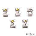 Zilveren letter Z kraal met geel hart voor DIY armbanden, 7x10mm sieraden bedels - Letter Z Stijl (BJI1200)