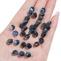 Irregular twisted oval glass beads with aurora blue and grey gradient finish - 7x8mm / Dark Blue 10 Pcs/Pack
