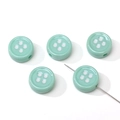 Mint green acrylic button beads with white dots for DIY handmade jewelry crafts - Teal Round