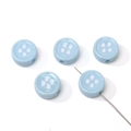 Light blue flower round acrylic button beads with four-eye design for DIY jewelry - Blue Round Style