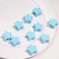 Sky blue acrylic star beads for DIY jewelry making with smooth glossy finish - Pentagram / 22x14mm (1 Piece) / Blue