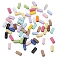 Colorful rectangular column beads for DIY jewelry and phone chain making kits - Random Mixed Colors (5 Pcs/Pack) / Letter I