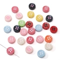 Colorful acrylic round button beads for DIY jewelry making in vibrant assorted colors - Random Mixed Round