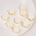 Set of nine cream flower-shaped acrylic beads for DIY handmade jewelry and keychains - Flower / 22x14mm (1 Piece) / Off-white