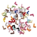 L-shaped colorful alloy letter beads for DIY jewelry making and phone chain crafts - Random Mixed Colors (5 Pcs/Pack) / Letter L