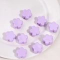 Set of 10 light purple acrylic flower hair clips on a clean white ceramic plate - Flower / 22x14mm (1 Piece) / Light Purple