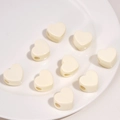 Creamy white acrylic heart beads with side drill holes for DIY jewelry making - Flat Heart / 21x14mm (1 Piece/Pack) / Off-white