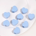 Light blue heart-shaped acrylic beads with side holes for DIY jewelry making - Flat Heart / 21x14mm (1 Piece/Pack) / Pale Blue