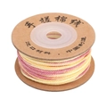 Pink, yellow and white gradient handmade cotton yarn with gold thread on cardboard - 1.2mm (25m/Roll) / 1# Yellow Pink Gradient