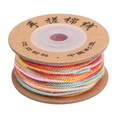 Macaron colorful cotton cord with gold thread on a spool for DIY jewelry making - 1.2mm (25m/Roll) / 4# Rose Blue Gradient