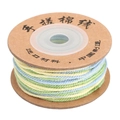 Pastel yellow green and blue variegated cotton yarn with gold thread on paper spool - 1.2mm (25m/Roll) / 11# Blue Green Gradient