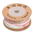 Pastel pink and green gradient cotton cord with gold thread on a cardboard spool - 1.2mm (25m/Roll) / 13# Green Pink Gradient