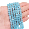 Polished light blue cat eye stone round beads for DIY jewelry making bracelets and necklaces - 6mm (Hole Approx 1mm) Approx 65 Pieces/Pack / Blue