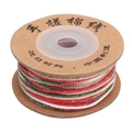 DIY necklace cotton cord roll in red green and white blend with shiny gold thread - 1.2mm (25m/Roll) / 16# Red Green Gradient