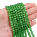 Green cat eye stone round beads for DIY jewelry making necklaces and bracelets - 6mm (Hole Approx 1mm) Approx 65 Pieces/Pack / Green