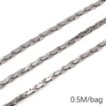 Silver stainless steel leaf shape interlocking chain for DIY jewelry 0.5M bag - 4.0 Small Square (2.0mmx4mm) 0.5M Pack(FLB081)