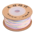 Macaron mixed color cotton cord with golden thread for DIY necklace and bracelet weaving - 1.2mm (25m/Roll) / 17# Pink Purple Gradient