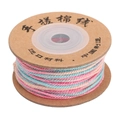 Pastel gradient polyester cotton thread with gold glitter fiber for DIY jewelry making - 1.2mm (25m/Roll) / 19# Pink Blue Gradient