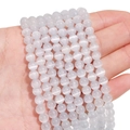 Polished light grey cat eye round beads for DIY bracelet and necklace jewelry making - 6mm (Hole Approx 1mm) Approx 65 Pieces/Pack / White