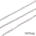 Silver-plated stainless steel textured diamond chain link for DIY jewelry making - 4.0 Rhombus Square Embossed (0.5mmx4mm) 1M Pack(FLB081)