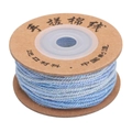 Light blue space-dyed cotton yarn with gold thread on paper spool for DIY jewelry - 1.2mm (25m/Roll) / 22# Mist Blue Gradient