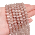 Pale pink grey cat eye beads for DIY jewelry with round shape and smooth finish - 8mm (Hole Approx 1.2mm) Approx 50 Pieces/Pack / Gray