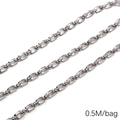 Silver stainless steel DIY chain with rectangular links and small beads, 0.5M bag - 5.0 Small Square Clip Bead (1.5mmx5mm) 0.5M Pack(FLB081)