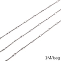 1 meter faceted tube silver stainless steel chain for DIY jewelry making accessories - 1.0 Gypsophila Bar 15 Long (1.0mmx2.2mm) 1M Pack(FLB081)