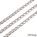 DIY stainless steel silver curb chain for jewelry making 1 meter per bag pack - 1.8 Square Wire Surface Grinding 7mm (1.8mmx7mm) 1M Pack(FLB081)