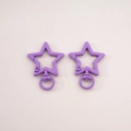 Star-shaped purple alloy lobster clasps for DIY keychains and bag accessories - 1# Star with Loop / 31x41mm Thickness approx 3.5mm / Dark Purple