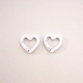 Set of two white heart-shaped alloy spring clasps for DIY keychains and bags - 2# Peach Blossom Buckle / 21x21mm Thickness approx 3.5mm / White