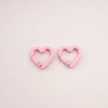 Pink heart-shaped alloy lobster clasps for DIY jewelry and keychain accessories - 2# Peach Blossom Buckle / 21x21mm Thickness approx 3.5mm / Light Pink