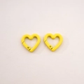 Pair of bright yellow heart-shaped alloy spring lobster clasps for DIY crafts - 2# Peach Blossom Buckle / 21x21mm Thickness approx 3.5mm / Yellow
