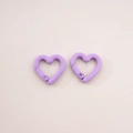 Set of two matte light purple heart-shaped spring clasps for DIY jewelry making - 2# Peach Blossom Buckle / 21x21mm Thickness approx 3.5mm / Purple
