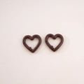Chocolate brown heart-shaped metal spring clasp for DIY keychain and bag accessories - 2# Peach Blossom Buckle / 21x21mm Thickness approx 3.5mm / Brown
