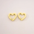 Matte light yellow heart-shaped metal spring buckles for DIY jewelry and keychains - 2# Peach Blossom Buckle / 21x21mm Thickness approx 3.5mm / Pale Yellow