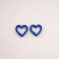 Blue heart-shaped metal carabiner keychain with spring snap hooks for DIY crafts - 2# Peach Blossom Buckle / 21x21mm Thickness approx 3.5mm / Sapphire Blue
