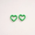 Green heart-shaped metal spring snap hooks for DIY keychain jewelry making - 2# Peach Blossom Buckle / 21x21mm Thickness approx 3.5mm / Green