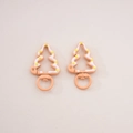 Pink Christmas tree alloy lobster clasps with white enamel finish and rotating rings - 3# Painted Christmas Tree with Loop / 27x44mm Center thickness approx 5mm / Apricot