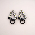 Black painted Christmas tree swivel lobster clasp for DIY keychain craft making - 3# Painted Christmas Tree with Loop / 27x44mm Center thickness approx 5mm / Black