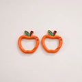 Cute apple shaped spring snap hooks in orange and green for DIY keychain making - 4# Painted Apple Buckle / 28x30mm Thickness approx 3.8mm / Orange