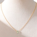 Collier en acier inoxydable plaqué or 18 carats avec pendentif en pierre bleue claire - Collier Pierre de Naissance Goutte / Mars