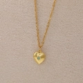 Collier médaillon cœur doré avec pierre de naissance bleu clair et gravure d'étoile - Mars