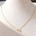 Collier en acier inoxydable plaqué or 18 carats avec pierre de naissance orange - Collier Pierre de Naissance Goutte / Octobre